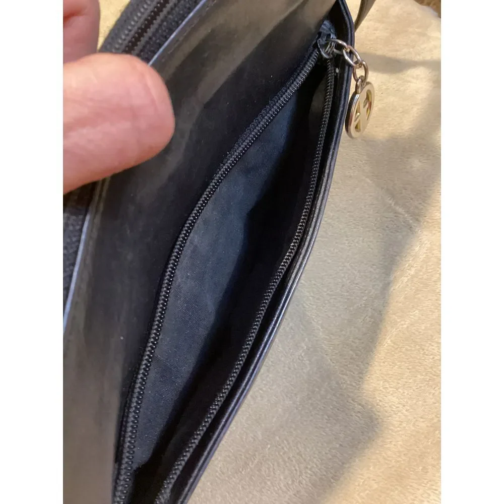 Giani Bernini Genuine Leather Black Shoulder Strap Handbag‎ Purse
